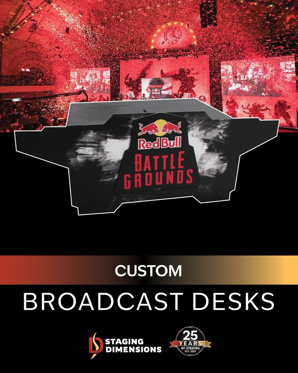 StagingD's tweet photo. Whether you need to be battle ready or broadcast ready, feel confident on camera with Staging Dimensions.

📸  @RedBull Battle Grounds Street Fighter Tournament
Custom Broadcast Desk

https://t.co/4ItL5huMZg https://t.co/RWxr45UWFG