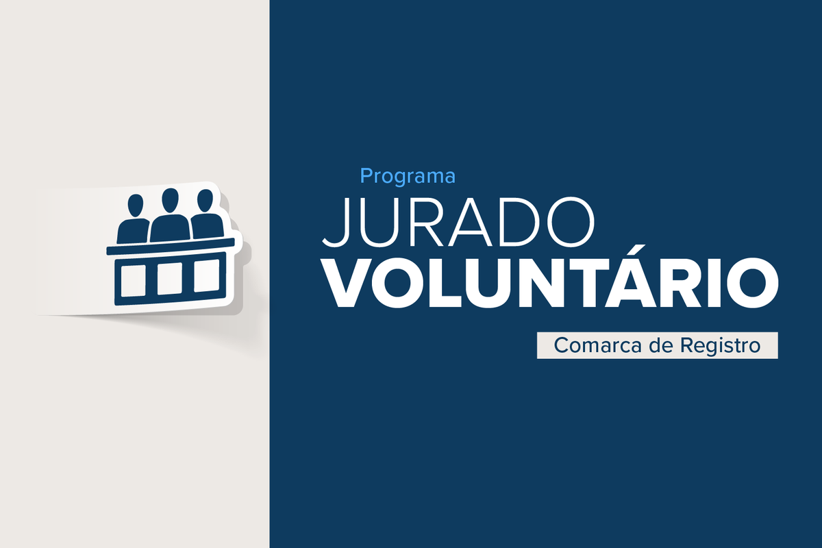 TJSPoficial's tweet image. Abertas as inscrições para voluntários que queiram atuar no Tribunal do Júri da Comarca de Registro: tinyurl.com/3sp49jps  #JúriPopular #JuradoVoluntário #TJSP #Justiça #Cidadania #Registro #TribunalDoJúri #RedesSociaisTJSP #SocialMedia #MídiasSociais