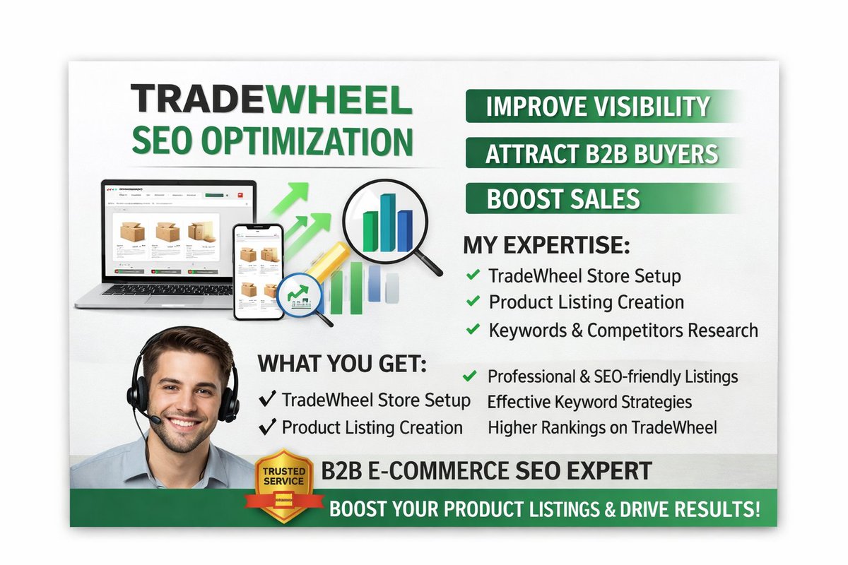 haryoexpert_01's tweet photo. Ready to grow your business on TradeWheel? 

I help you set up your TradeWheel store, create professional product listings, and optimize them with SEO to increase visibility and attract real B2B buyers.

#TradeWheel
#EcommerceSEO
#ProductListing
#B2BMarketing
#OnlineStoreSetup https://t.co/XDl7Ra00nH