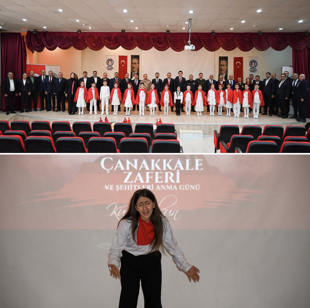 nusaybin_mem's tweet photo. 📍 Nusaybin Halk Eğitimi Merkezi 

🇹🇷Kaymakamımız Sayın Evren ÇAKIR, İlçe Milli Eğitim Müdürümüz Sayın Hacı Yusuf AVLANMAZ, Kurum Müdürleri ve İlçe Protokolü ile birlikte 18 Mart Şehitleri Anma ve Çanakkale Deniz Zaferi'nin 111'inci yıl dönümü kutlama programı münasebetiyle Halk Eğitimi Merkezi'nde düzenlenen programa katıldı.

🇹🇷Saygı duruşu ve İstiklal Marşı’mızın okunmasıyla başlayan program günün anlam ve önemine dair konuşmaların yapılması, öğrencilerimiz tarafından şiirler okunarak çeşitli gösterilerle devam etti.

🇹🇷Bizlere bu mukaddes vatanı emanet eden Aziz Şehitlerimizi ve Kahraman Gazilerimizi rahmet, minnet ve saygıyla anıyoruz.

@tcmeb
@Yusuf__Tekin
@Mardin_Valiligi 
@mardinilmem
 @ali_eyyupkoca
@Nsy_Kaymakamlik 
@haciavlanmaz