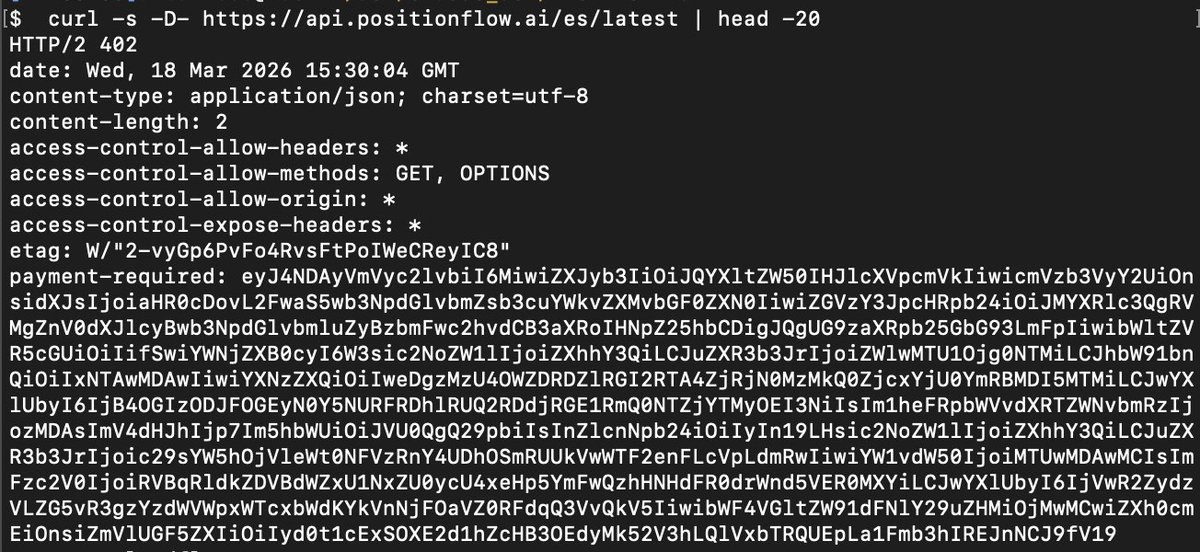 AleLabs_io's tweet photo. The common thread: x402 protocol. HTTP 402 — Payment Required. Request → 402 → pay USDC on-chain → get your data. No API keys. No accounts. The API doesn't know who you are and doesn't need to. All three live → https://t.co/VcJ3Ud8Gd3 https://t.co/WMBpJdFXX8