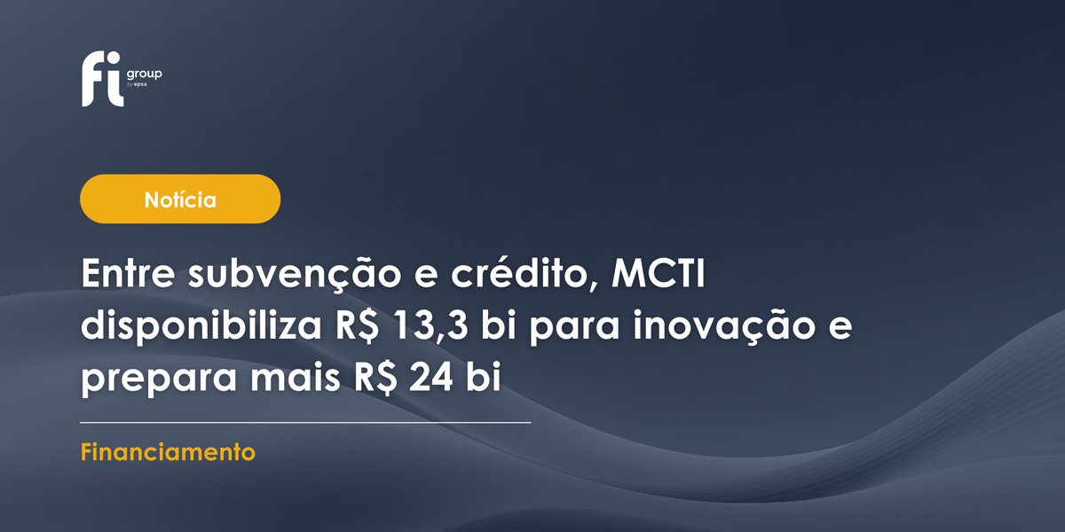Mais recursos para inovar já estão disponíveis e outros bilhões devem ser liberados em breve! 🚀

O Programa Mais Inovação, liderado pelo <a href="/gov_mcti/">Ministério da Ciência, Tecnologia e Inovação</a> em parceria com o MDIC e operacionalizado pela <a href="/Finep/">Finep</a>, já disponibiliza cerca de R$ 13,3 bilhões entre crédito e subvenção econômica