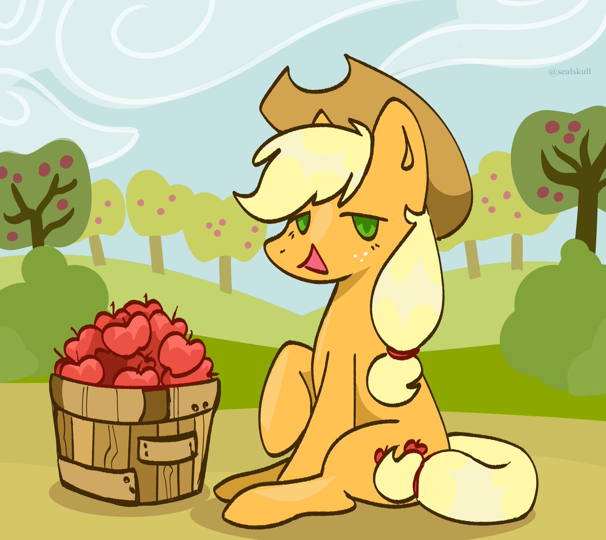 HarmonyMLP's tweet photo. Art of the day🌈🐴

Apple Jack 🍎 by @sealskull
#MLP #mlpfim #mlpart #applejack https://t.co/joMdmSACcl