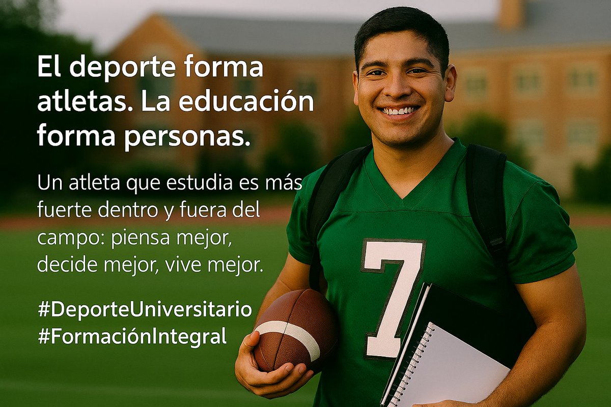 gengis73's tweet photo. El deporte forma atletas. La educación forma personas.
Un atleta que estudia es más fuerte dentro y fuera del campo: piensa mejor, decide mejor, vive mejor.
La profesionalización comienza en las aulas. #DeporteUniversitario #FormaciónIntegral https://t.co/FF3Ew8V5rw