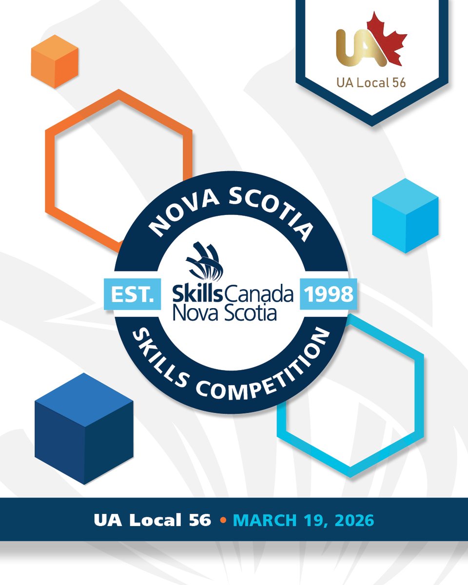 Skills_NS's tweet image. Today, the 2026 Nova Scotia Skills Competition returns to the @UALOCAL56NS Training Centre in Dartmouth! 🔧 Today’s events feature Steamfitter/Pipefitter and Sprinkler Fitter competitions. Best of luck to all the competitors. #2026NSSkillsCompetition #NovaScotia #SkilledTrades