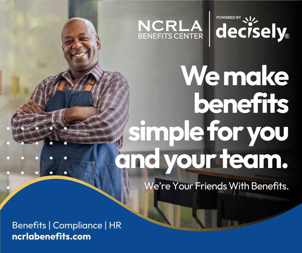 NCRLA's tweet photo. NCRLA members can explore flexible health benefit options through Decisely on the NCRLA Benefits Center. Get support with benefits and compliance.

Explore: https://t.co/zzdbOXmukD

#RestaurantIndustry #LodgingIndustry #EmployeeBenefits https://t.co/0fjJvoEK2E