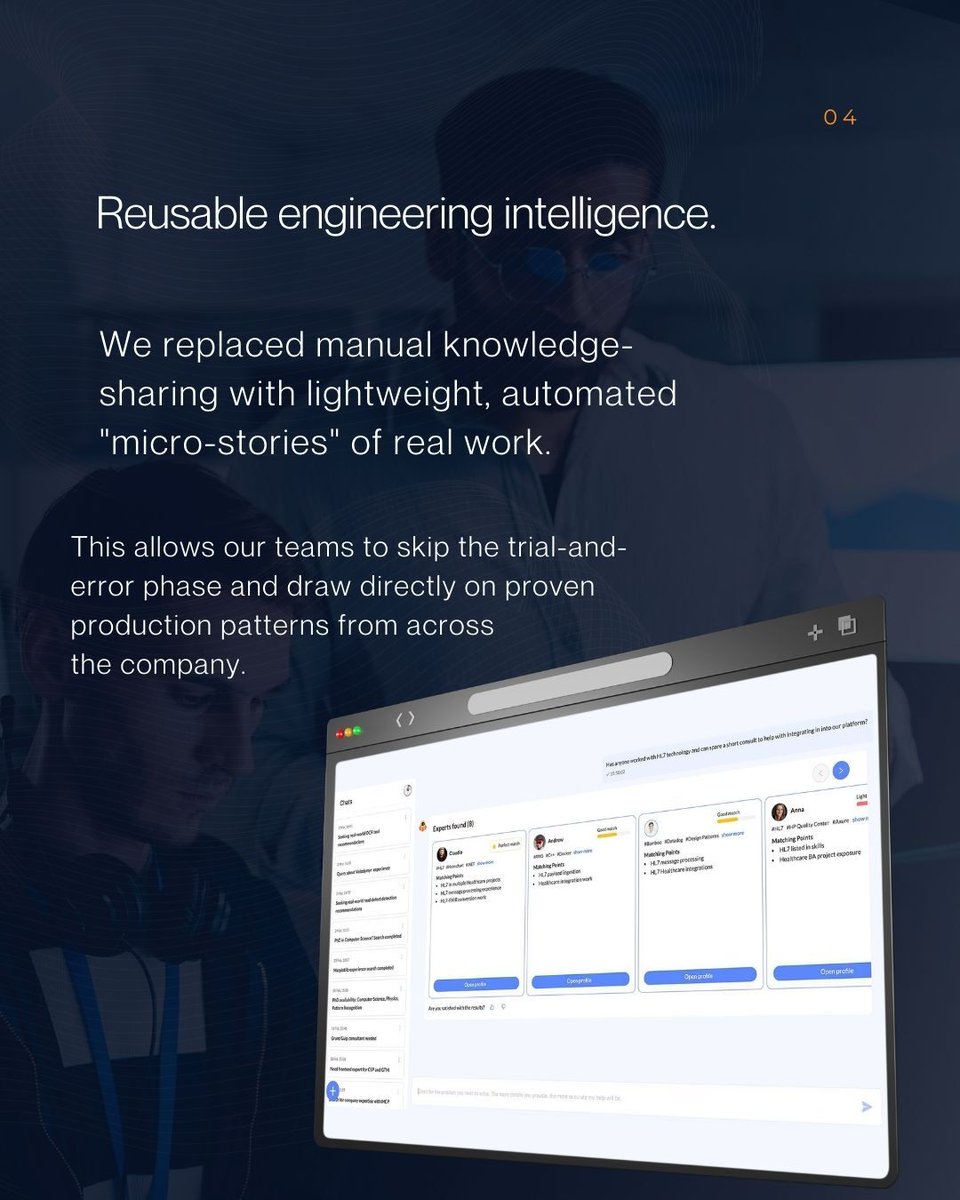 newfireglobal's tweet photo. As we grew, finding the engineer who shipped a specific solution became a bottleneck. "Asking around" isn't a scaling strategy.

So, we built ExpertFinder—an AI platform that turns project work into a searchable expertise signal.

Read more: https://t.co/2T7dGPYEfX https://t.co/1Pkqrdntz7