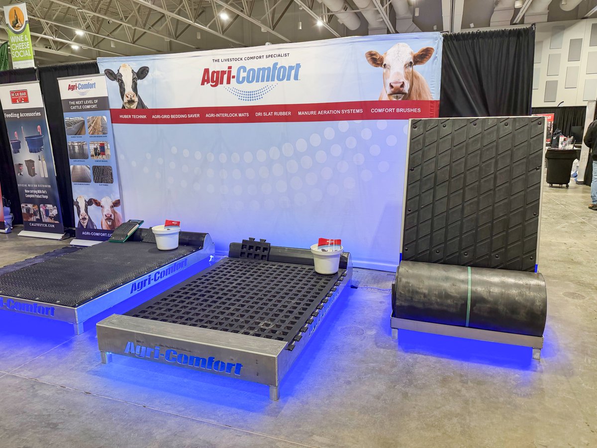 ComfortAgri's tweet photo. Where they lay. Where they walk. Where they stand.
Rubber flooring built for dairy cows – supporting joints and healthier hooves. 
Central Plains Dairy Expo  | Booth C724
#cowcomfort #rubberflooring #dairy https://t.co/vVpAdu9jO8