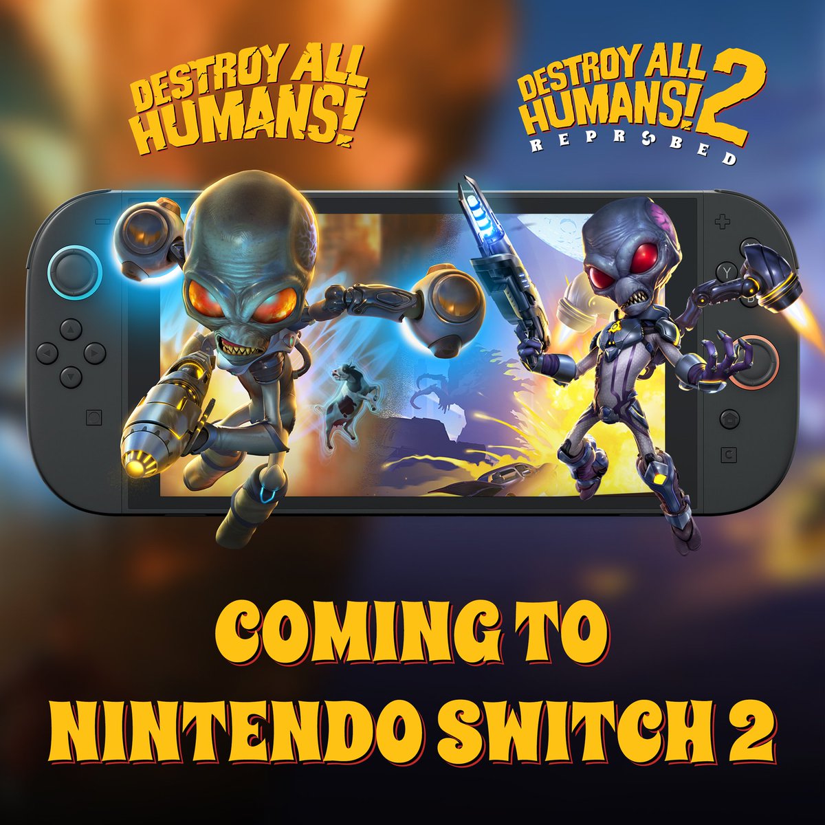 VidaoPantalla's tweet photo. ¡Tenemos 4 juegos de #THQNordic llegando a consolas de #Nintendo!
El duo #DestroyAllHumans 1 y 2 llegarán a #NintendoSwitch2 el 5 de septiembre, junto a #EpicMickeyRebrushed el 6 de octubre.
Por otro lado #SpongebobSquarePantsTitansTide llega el 13 de octubre a #NintendoSwitch. https://t.co/39Ech3QtcO