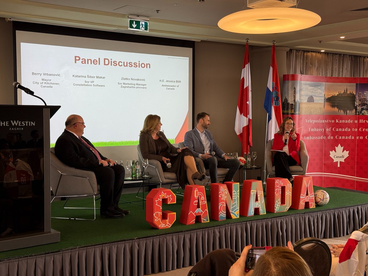 CanadaCroatia's tweet image. At the FIFA World Cup 26™ kickoff in Zagreb, Amb. Blitt said the tournament is a chance for Canada to build connections and strengthen economic &amp;amp; cultural ties with Croatia 🇨🇦🤝🇭🇷
#Kitchener Mayor Vrbanovic said sport has long been a link between people and communities.🌍⚽