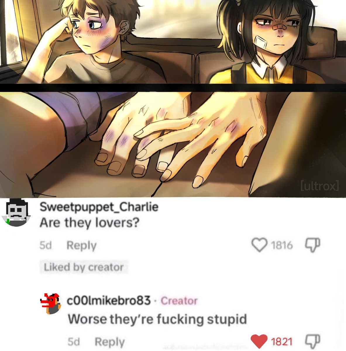 ultr00x's tweet photo. Hey big bro that's not nice they having a tough day #fnaf #cassevan #goldentears #shitpost https://t.co/kGQ9Tvl2J5