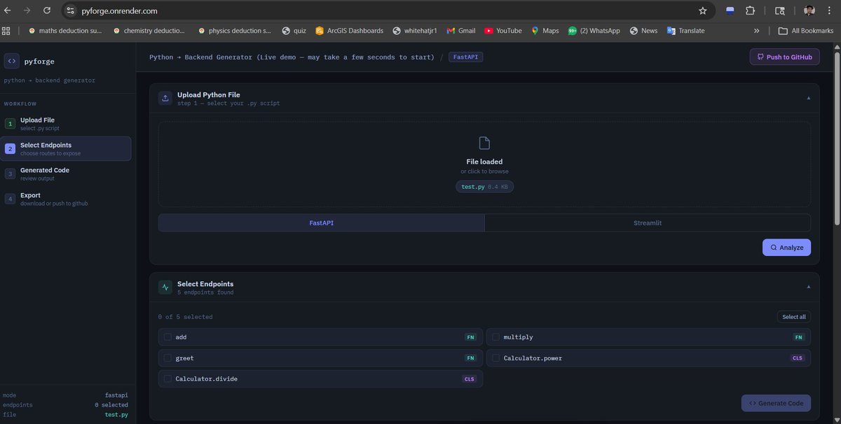 PyForge - Turn any structured Python script into a working backend or ...