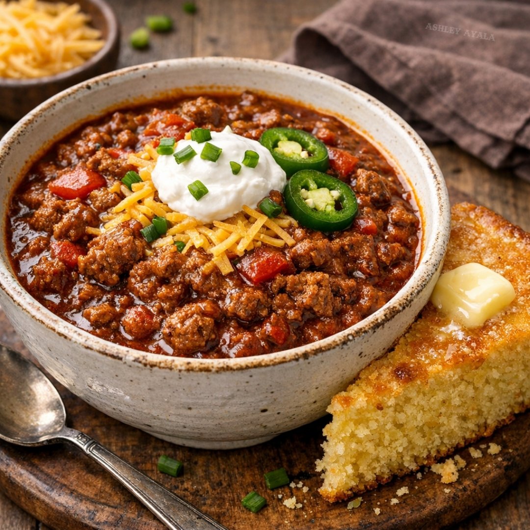 Well, since we were on the conversation of Chile and using their flag for the Texas flag…

Please don’t come to my door and m*rder me. Texans, beans in chili? Lol.

If you have a good recipe, share it!