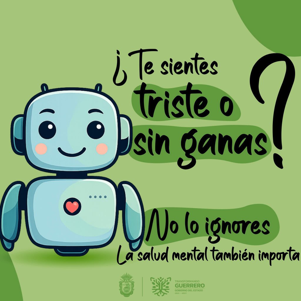SejuveGuerrero's tweet photo. ¿Te sientes abrumado, solo o sin saber a quién acudir? 🌧 A veces hablar también es una forma de cuidarnos.

🤖Recuerda que, en #Guerrero tenemos a  #SamBot. 💬 Es seguro, privado y sin juicios, donde puedes conversar en cualquier momento.

Acércate. 
No estás sol@.  🫶 https://t.co/uV235E8WrW