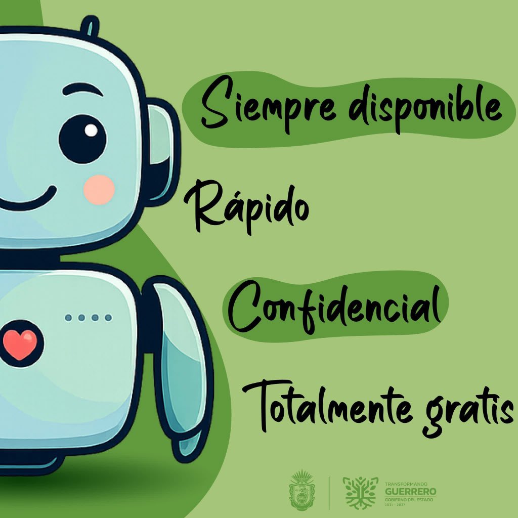 SejuveGuerrero's tweet photo. ¿Te sientes abrumado, solo o sin saber a quién acudir? 🌧 A veces hablar también es una forma de cuidarnos.

🤖Recuerda que, en #Guerrero tenemos a  #SamBot. 💬 Es seguro, privado y sin juicios, donde puedes conversar en cualquier momento.

Acércate. 
No estás sol@.  🫶 https://t.co/uV235E8WrW