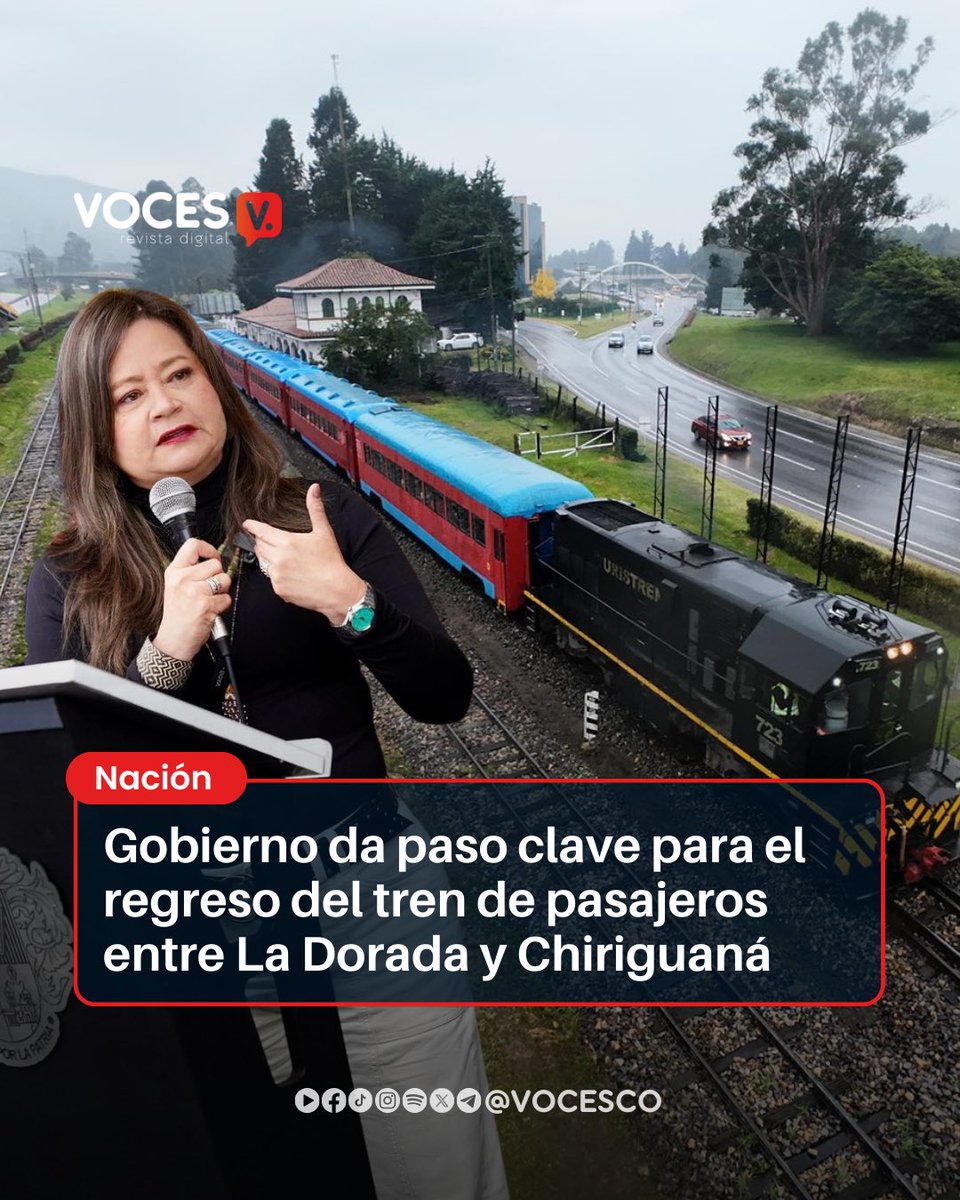 #Voces | El Gobierno nacional firmó un memorando para avanzar en la reactivación del transporte de pasajeros en el corredor férreo La Dorada–Chiriguaná.

La ministra de Transporte, María Fernanda Rojas Mantilla (<a href="/maferojas/">Mafe Rojas</a>), destacó que este paso permitirá realizar estudios