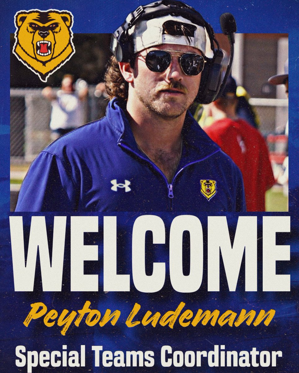 WNEFB's tweet photo. Welcome our new Special Teams Coordinator to WNE 🐻 ‼️@prludemann 

#AlwaysOn #RollGBears https://t.co/23wxag1z1M