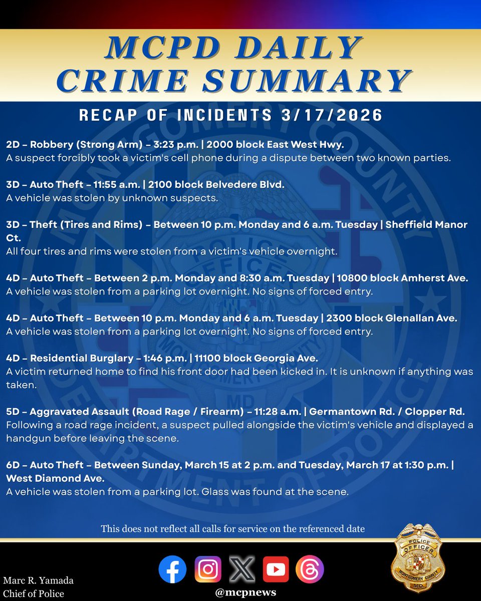 Montgomery County Department of Police tweet media