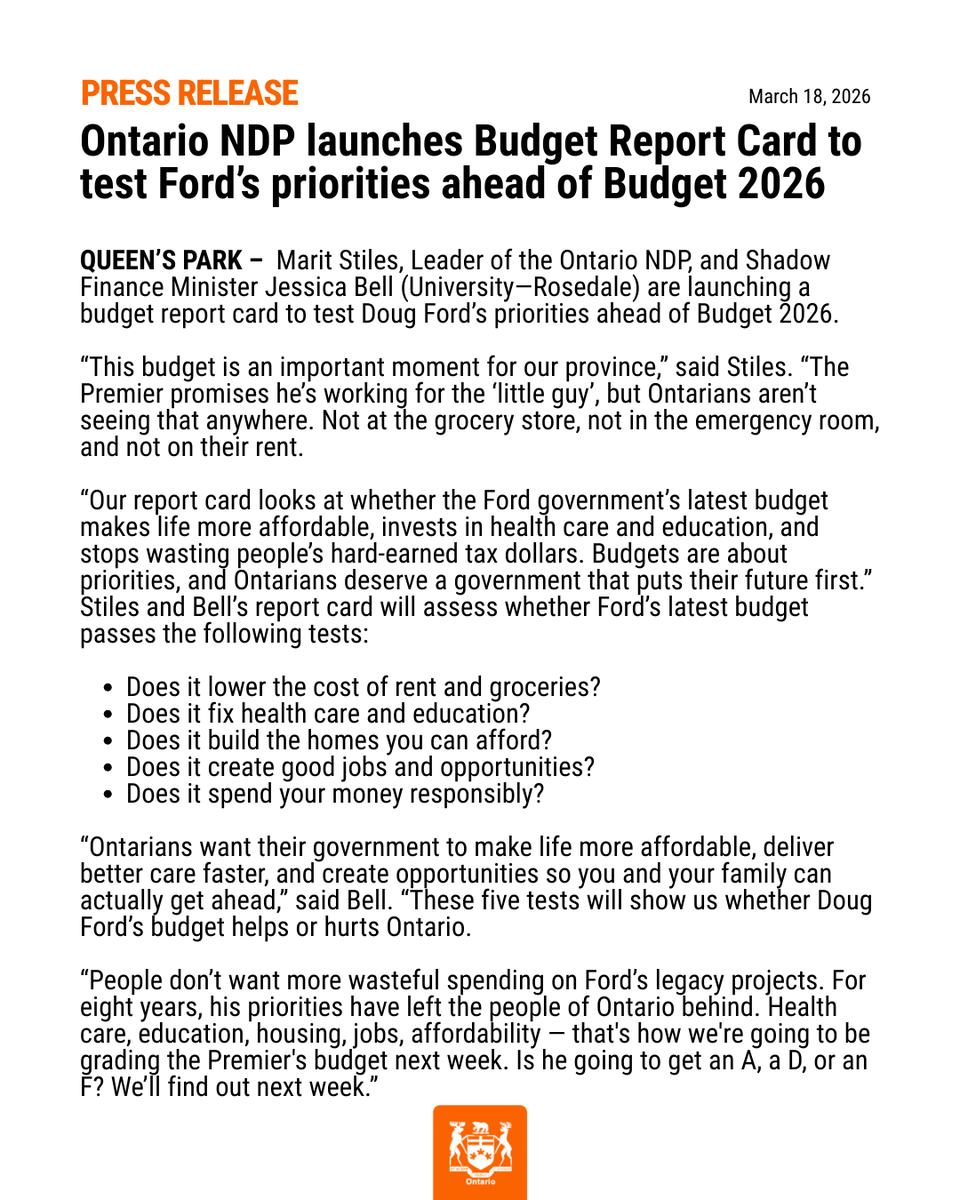 Ontario NDP tweet media