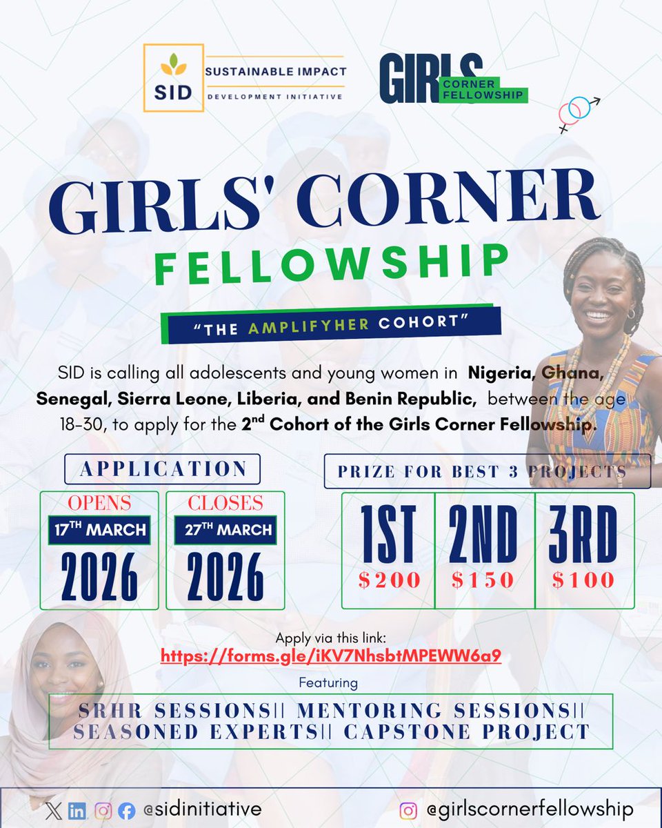 Sidinitiative's tweet photo. We heard you, and we listened!

Some of you mentioned that the application link wasn’t easily accessible, and we’ve fixed that. 

A new, easier-to-access link is now available for the Girls’ Corner Fellowship – AmplifyHer Cohort! https://t.co/FQg1qJdqvZ