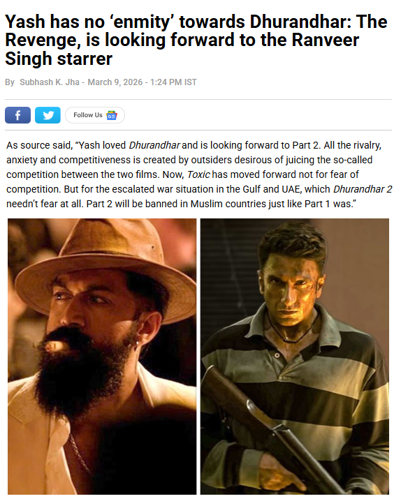 NameIsShreyash's tweet photo. Positive reviews are coming in from the premieres 👏
Wishing best to @RanveerOfficial and team #Dhurandhar 

We, @TheNameIsYash Boss fans, have never hated anyone personally or intentionally. Our stand has always been against the negative PR campaigns coming from Bollywood 

#DhurandharTheRevenge