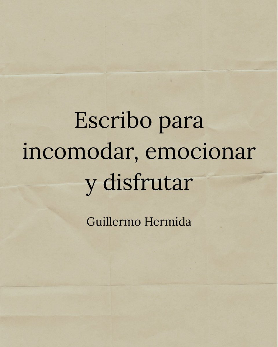 Nueva biografía. Más clara, más honesta, más cercana a lo que realmente hago. Escribo para incomodar, emocionar y disfrutar.

#Literatura #Escribir #AutoresIndependientes #GuillermoHermida