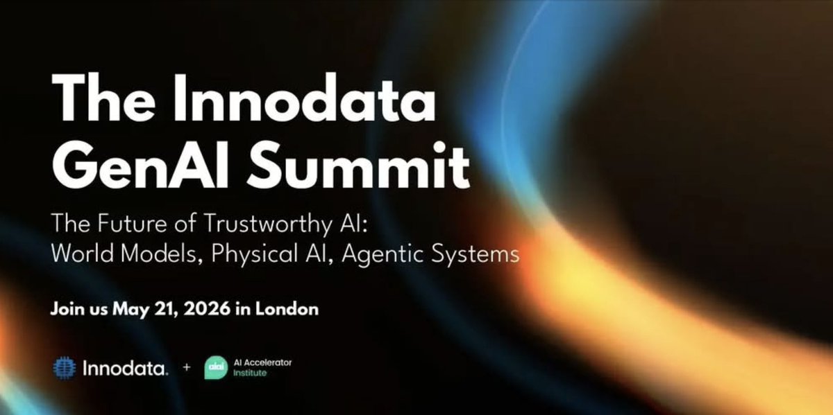 innodata's tweet photo. We’re bringing the Innodata GenAI Summit to London.

On May 21, we’ll convene leaders building and deploying AI systems across:
• world models
• agentic systems
• evaluation, safety, and infrastructure

This is a focused, single-day event designed for teams working at the model and system level, not high-level overviews.

Expect technical keynotes, candid discussions, and a room of peers operating in similar environments.

📍 London • May 21, 2026

🔗 Register: https://t.co/gZlzNP6cfX
