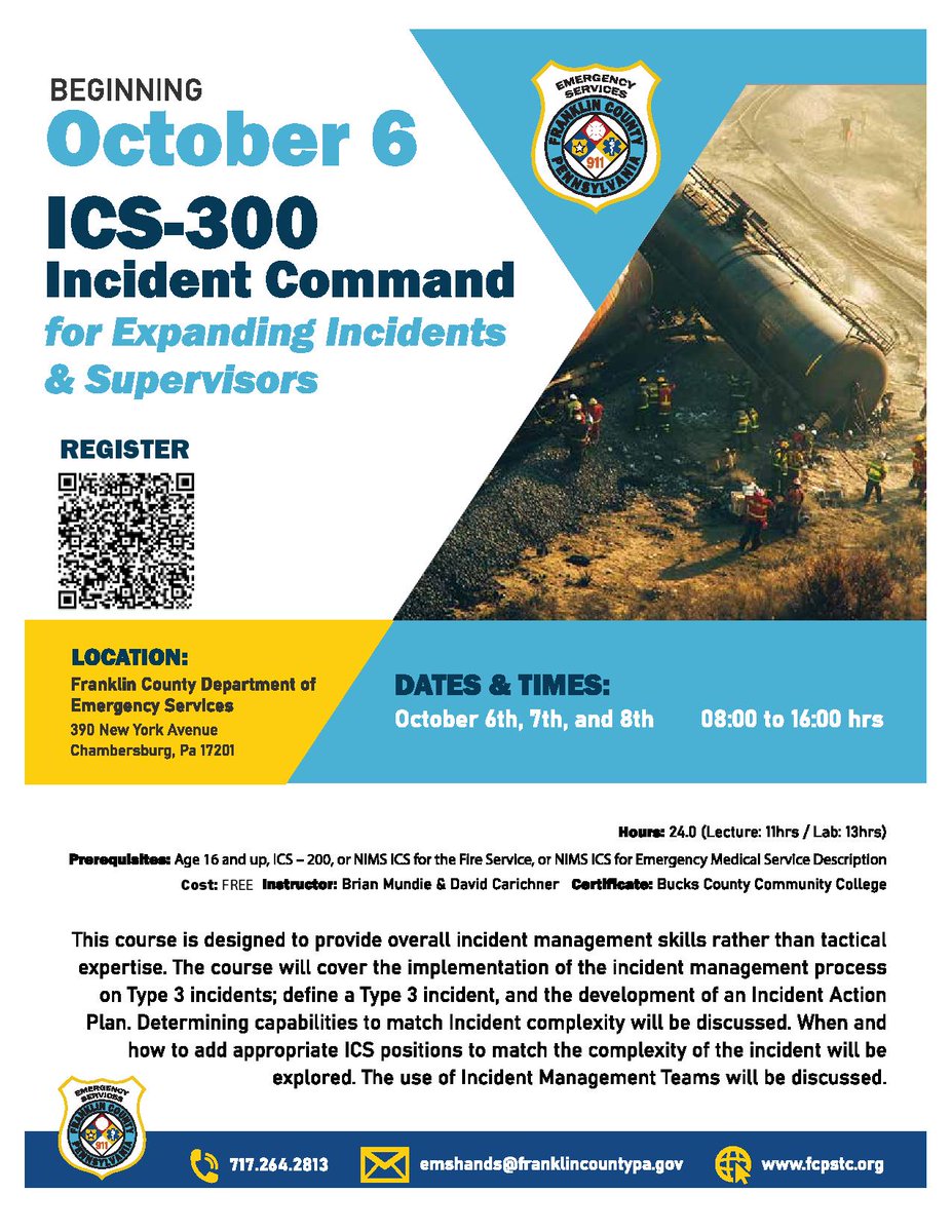 FCPSTC's tweet photo. ICS 300 - Incident Command for Expanding Incidents &amp; Supervisors https://t.co/9v7aaAg0Ai