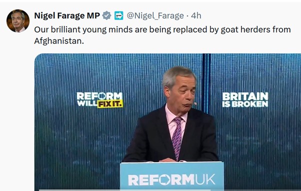 Parody Nigel Farage tweet media