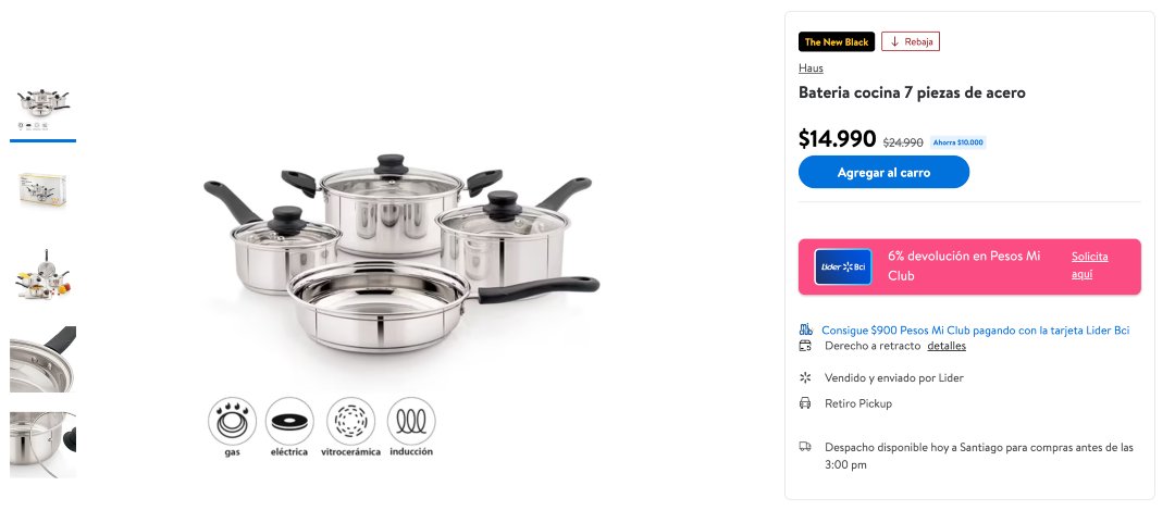DescuentosRata's tweet photo. 🍳 Batería de cocina Haus con 7 Piezas de acero está a $14.990 en el Lider.

pa que cambies la ollas rayadas

🔗 https://t.co/ZixwHrfbPu https://t.co/oPbrI3kIm3