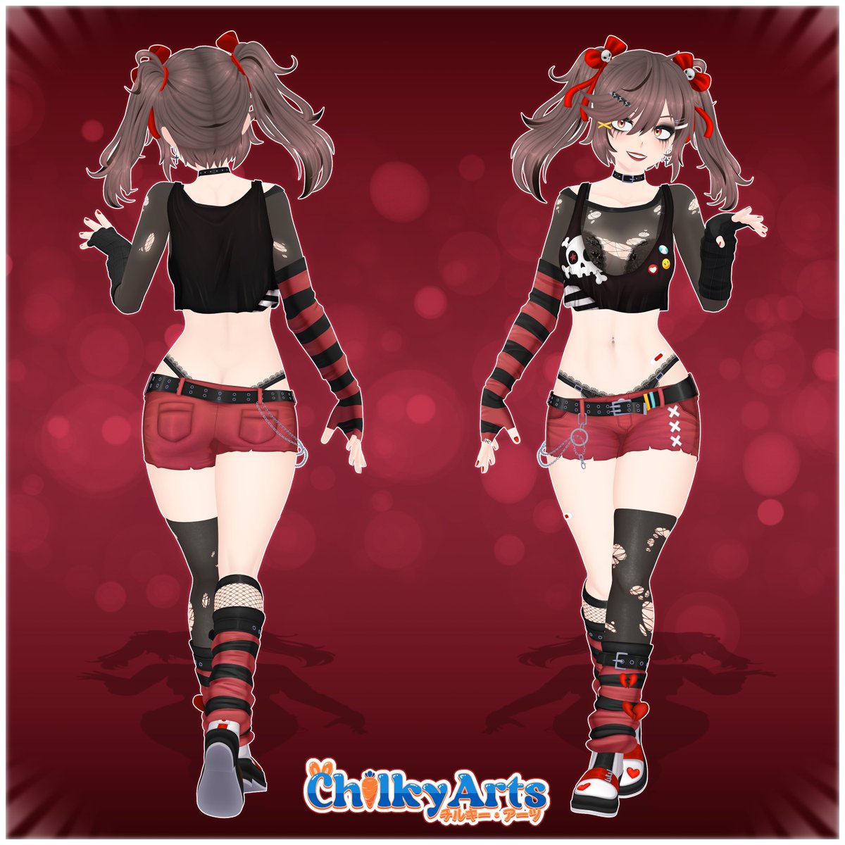 ChilkyArts's tweet photo. The last 3D Vtuber commission of 2025!
For @JeddenVR 💄☠️🎀 https://t.co/6EUAV74fLc