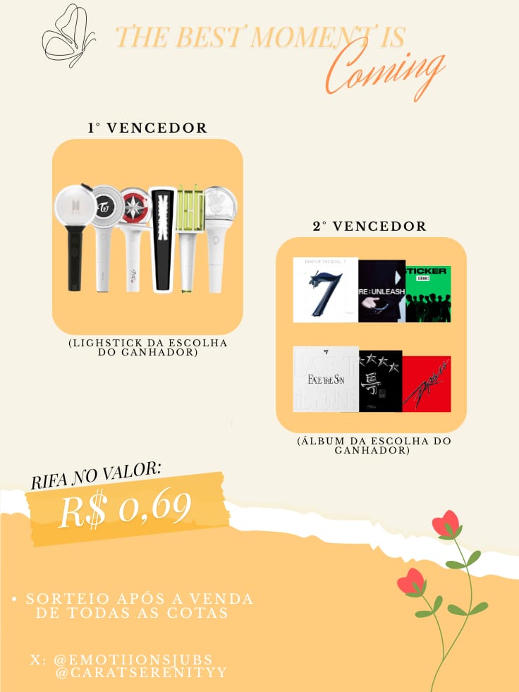 emotiionsjubs's tweet photo. 💜 RIFA SOLIDÁRIA 💜

✨ 1° LIGHSTICK (DE QUALQUER GRUPO)
✨ 2° UM ÁLBUM (DE QUALQUER GRUPO)
✨ OU O VALOR DO PRÊMIO EM DINHEIRO 

Se você ama música, kpop ou só quer tentar a sorte, já participa 👀✨

Qualquer ajuda faz diferença!💜

🔗 participe aqui:

  https://t.co/EhI8phfv3h https://t.co/gDFDusw0Rz