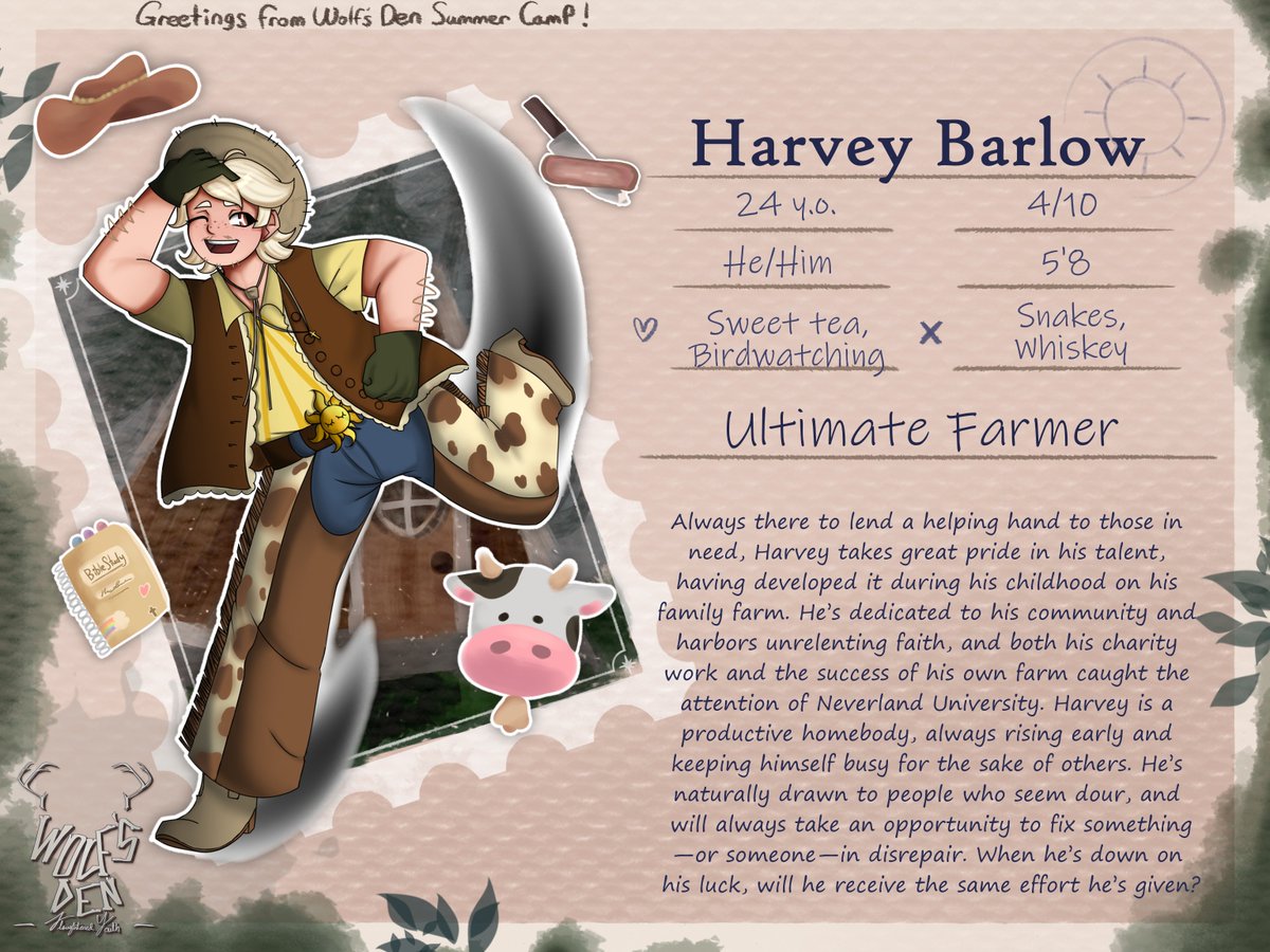 wolfsdensy's tweet photo. Come meet our eighth character, the Ultimate Farmer!
#fanganronpa #fangantwt https://t.co/Lcp0DjklOr