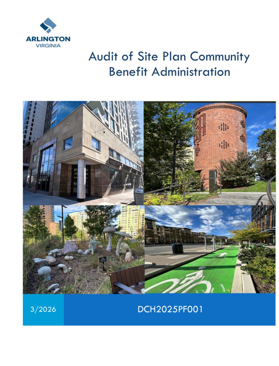 ArlTransparency's tweet photo. 🚨🔎Arlington County auditor issues scathing report on County’s effort to hold developers to their promises. 

“Weaknesses in recordkeeping, monitoring, &amp; oversight”

“Significant control weaknesses”

Docs “could not be located”

Promises not met

More

https://t.co/2buoVXrG7a https://t.co/j96SIiB3GX