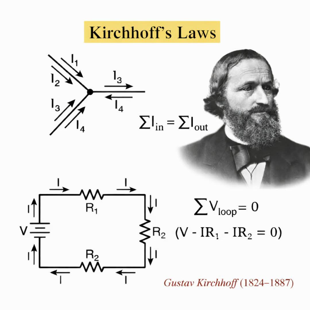 skglearning's tweet image. Kirchhoff’s laws ✍️
#physics 
#maths