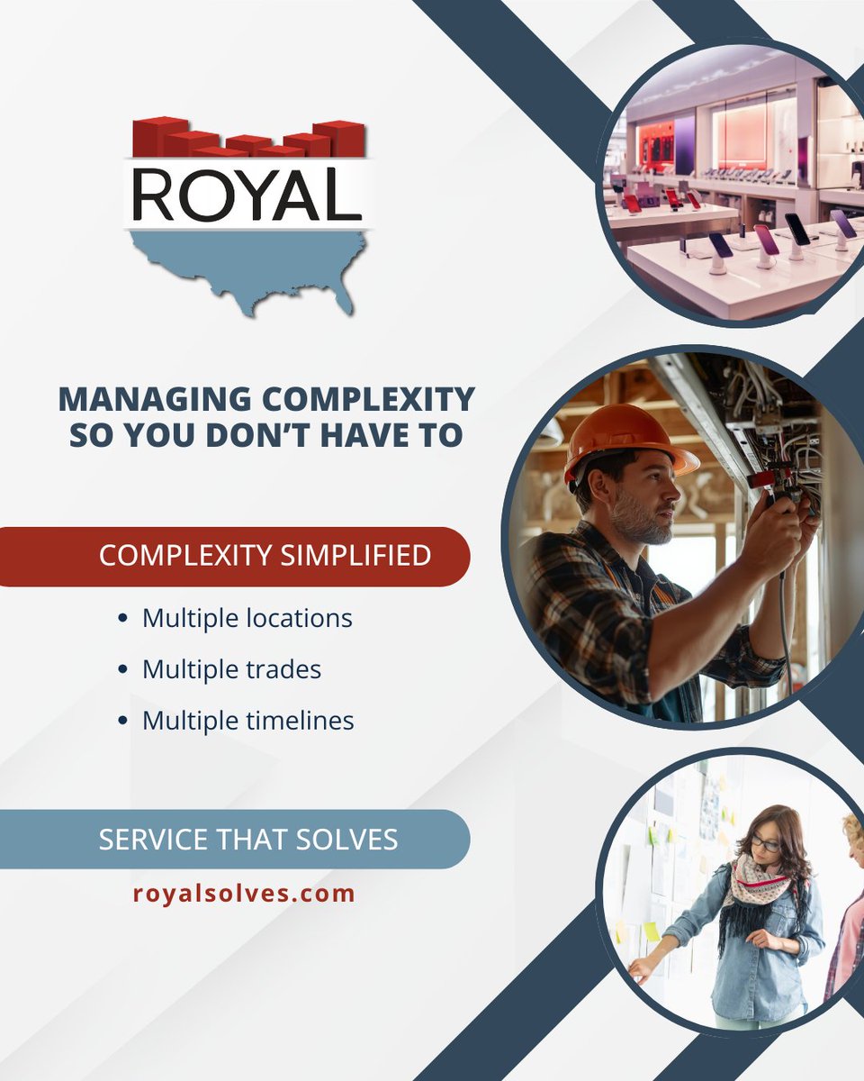 RoyalSolves's tweet photo. Multiple locations. Multiple trades. Multiple timelines. ROYAL simplifies complexity through structured project management and consistent communication. https://t.co/TlGsnIm0IJ