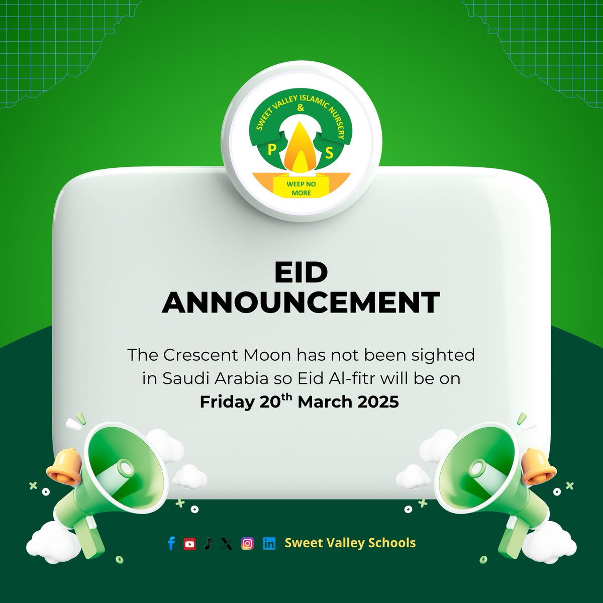 Friday Inshaa Allah 

EID MUBAARAK 

 #ramadanwithmtn