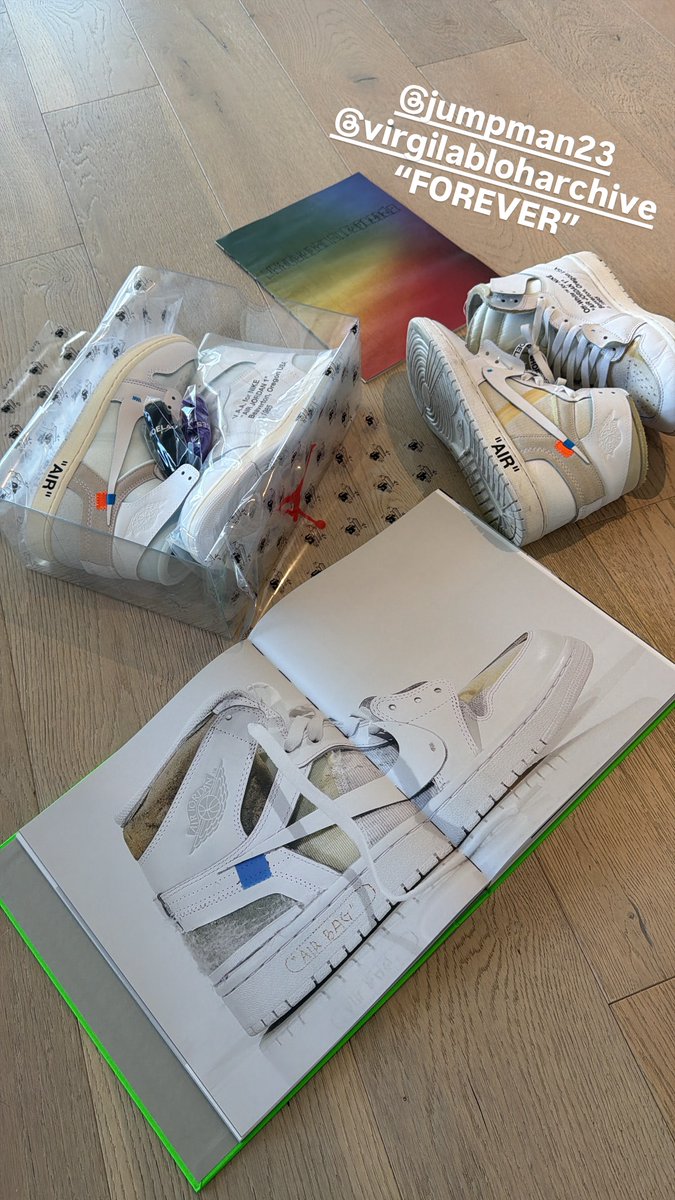 Chase B received his pair of the V.A.A. for Nike x Air Jordan 1 Retro High OG SP “Alaska” 🕊️🥶 <a href="/virgilabloh/">virgil abloh</a>