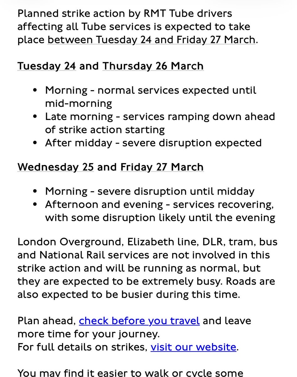 HelpMeSettle_UK's tweet photo. Plan your travel ahead of the strikes next week.

24 - 27 March https://t.co/OXQcKPnFYc