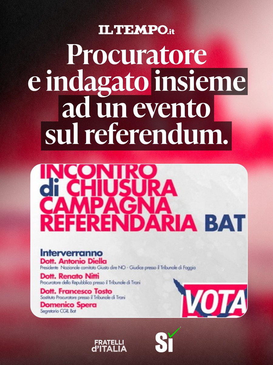 Stranisce, ma non sorprende, che un procuratore scelga di condividere il palco con una persona iscritta nel registro degli indagati. Il primo è Renato Nitti, procuratore presso il Tribunale di Trani; il secondo è l’avvocato e sindaco della città, nonché presidente della Provincia