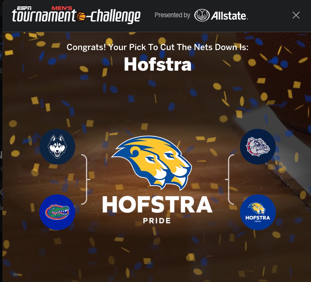 Sure, sex is great, but have you ever picked Hofstra to win the National Title?