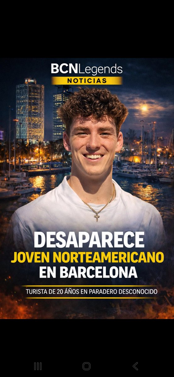 🔴 Desaparece un joven de 20 años en Barcelona tras salir de fiesta.
📢 Difunde y ayuda a encontrarlo.
Si lo ves, avisa a la policía.
📲 Envía info: 651532941
#bcnlegends #tgnlegends #desaparecido #barcelona #urgente