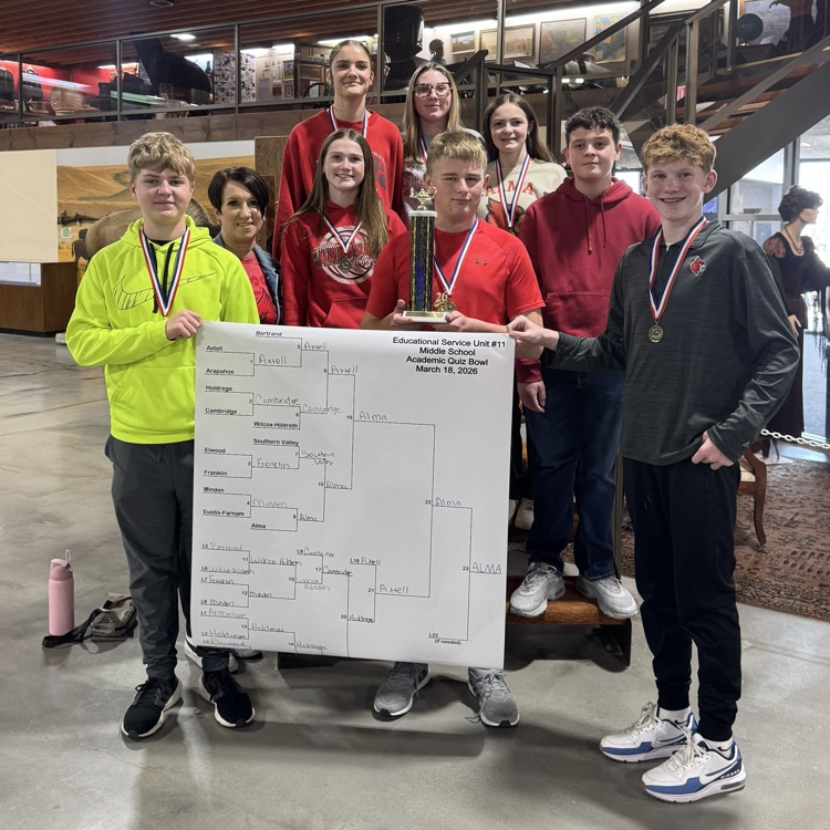 almacardinals's tweet photo. Our JH Team is coming home as the ESU#11 Quiz Bowl Champions!! Way to go!! #ProudToBeACardinal #SmartIsCool https://t.co/mlNrhEaiPk