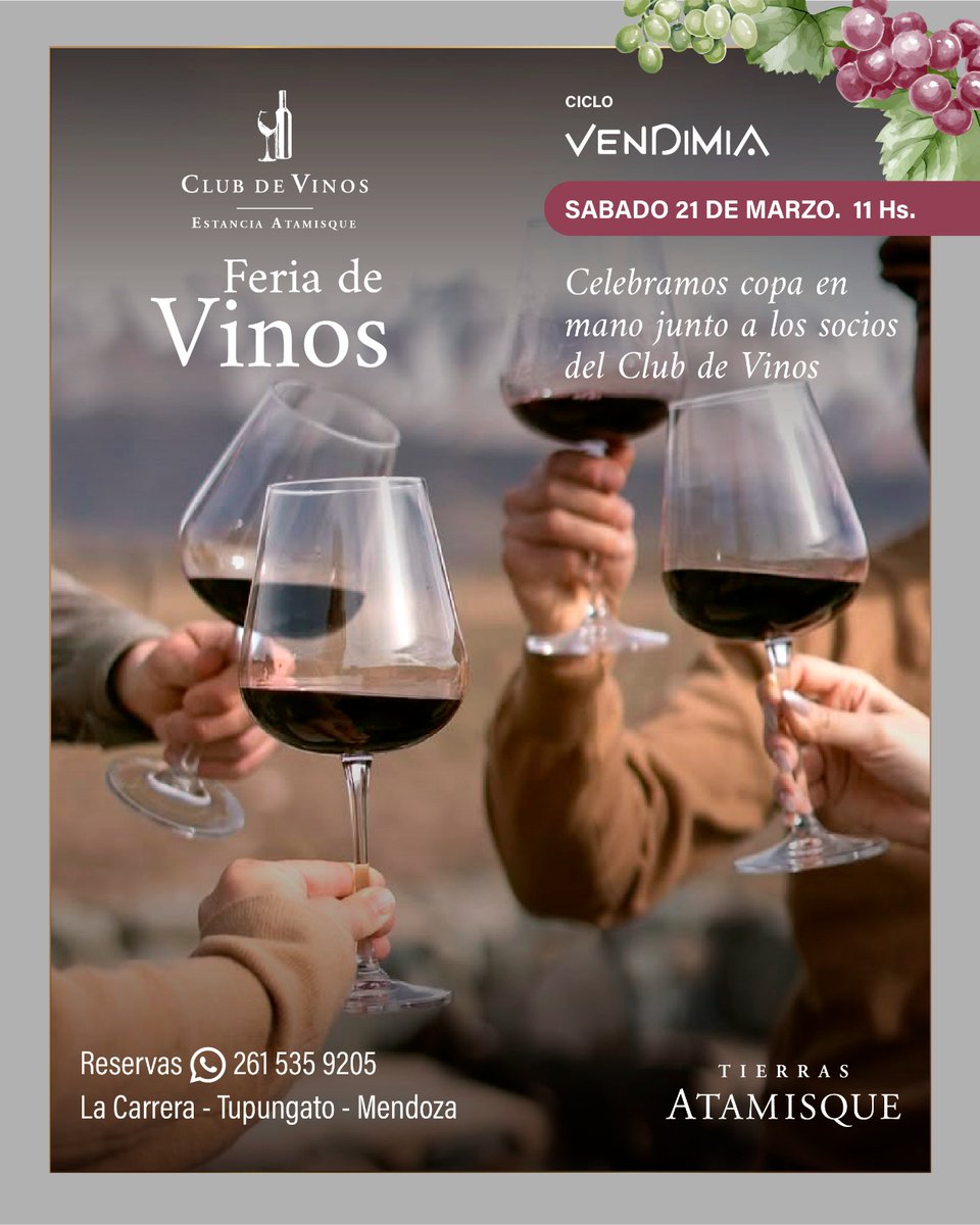 MorirseDeAmor's tweet photo. Nos vemos muy pronto en el Club de Vinos de Estancia Atamisque en La Carrera, Tupungato. Feria de vinos junto a los socios. Ahí vamos..!!
Sí, voy con las cuatro etiquetas y como fox sports, ponemos todo
#MuchoAmor❤️ #Vinomaldito https://t.co/EO41TAkgBP