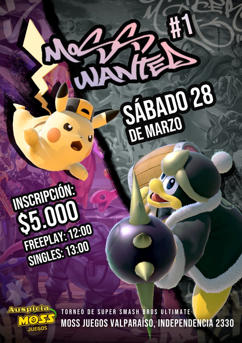 biskOcho_'s tweet photo. ¡Junto con @Cookie_MGS traemos una nueva serie de torneos en la quinta!

¡Moss Wanted!

40 cupos

Inscripciones en el 🧵 https://t.co/MnGIrJXwVX