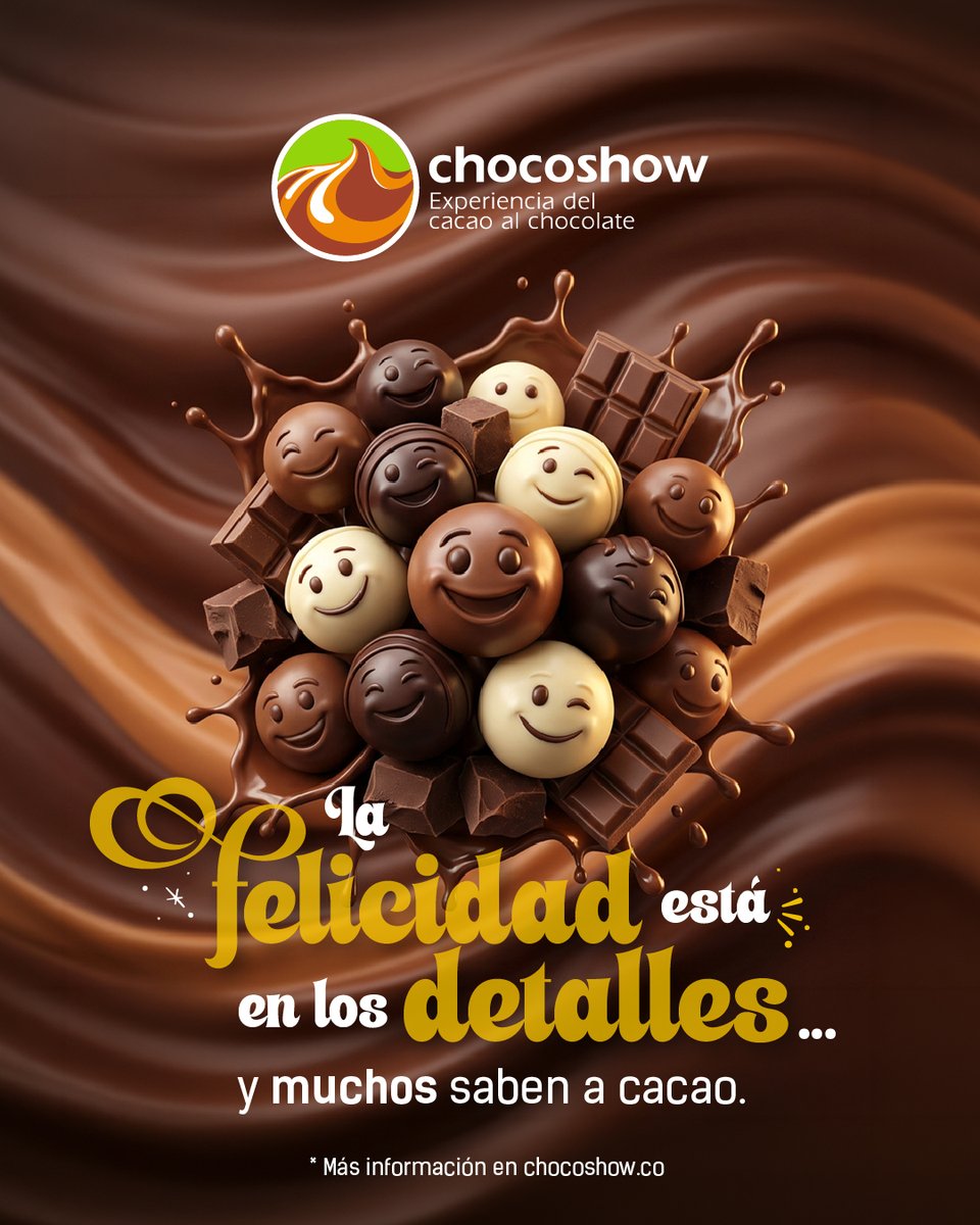 CorferiasBogota's tweet photo. La felicidad la encuentras en compartir y vivir pequeños momentos disfrutando un buen chocolate.
¡Celebra el Día Internacional de la Felicidad! 😀❤️
Nos vemos en Chocoshow 2026. 🍫
* Más información en https://t.co/bpJ4V8jwv4
#Chocoshow #Cacao #Chocolate #Cacaoteros #Campo #Colombia