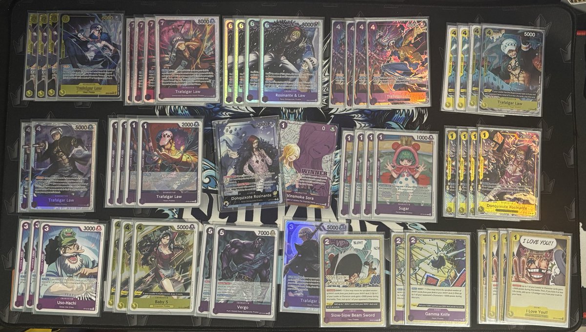Its_Andi_SK's tweet photo. Undefeated tonight with PY Rosinante! Gotta love the new EB03 Law! 🤩

Imu ✅🎲 2
Koby ✅🎲 2
UR Ace ✅❌ 1 
B Smoker ✅❌ 1 

#OPTCG #onepiececardgame https://t.co/GyOfpYTjKH