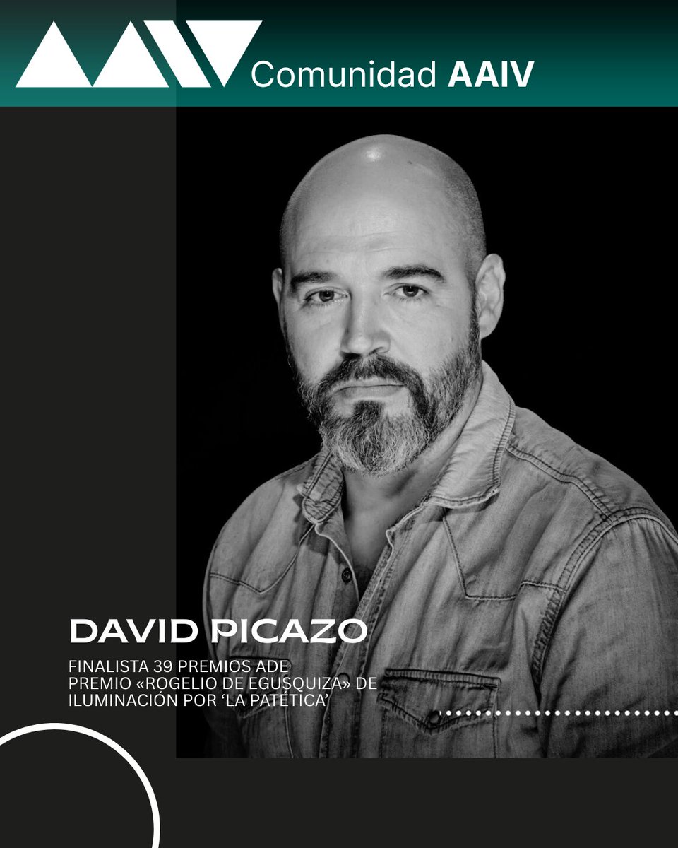 Aai_Adadi's tweet photo. Nuestro socio David Picazo, finalista en los Premios ADE ✨

Nos alegra compartir que David Picazo es finalista en la 39ª edición de los Premios ADE, en la categoría Premio “Rogelio de Egusquiza” de Iluminación, por su trabajo en ‘La patética’. https://t.co/1QR0yq0tSW