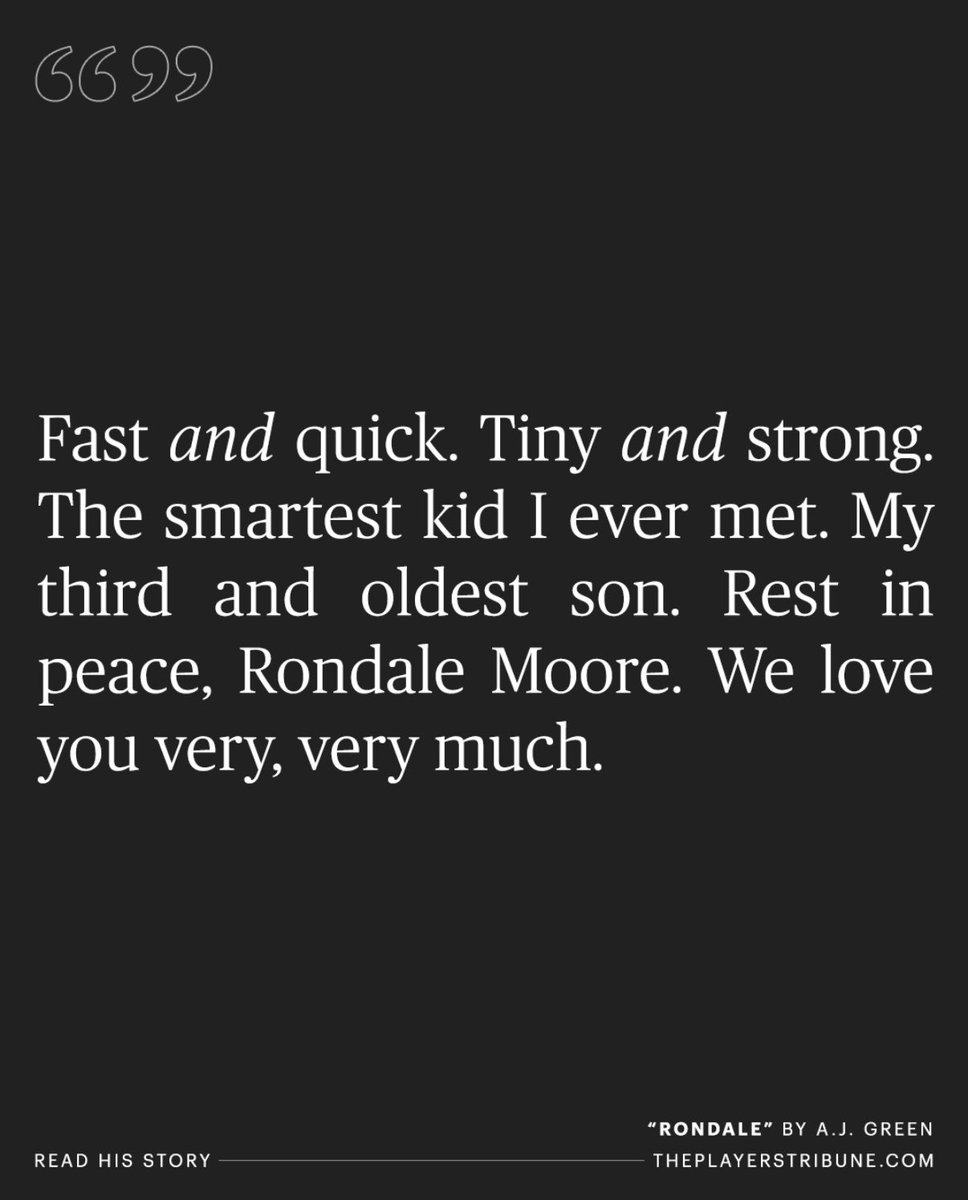AJ Green submission on behalf of Rondale Moore 🕊️

via theplayerstribune.com