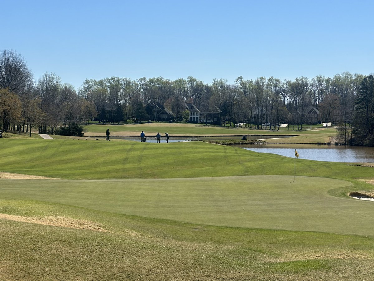 An Iron (Fe) app. was applied to the Meyer Zoysia fwys on 1,9,14,&amp;18 before the tournament this morn. Those holes were selected,  due to being in direct vision from the clubhouse.  We’ll finish the other holes in the morning.  A fungicide was added for Large Patch control.